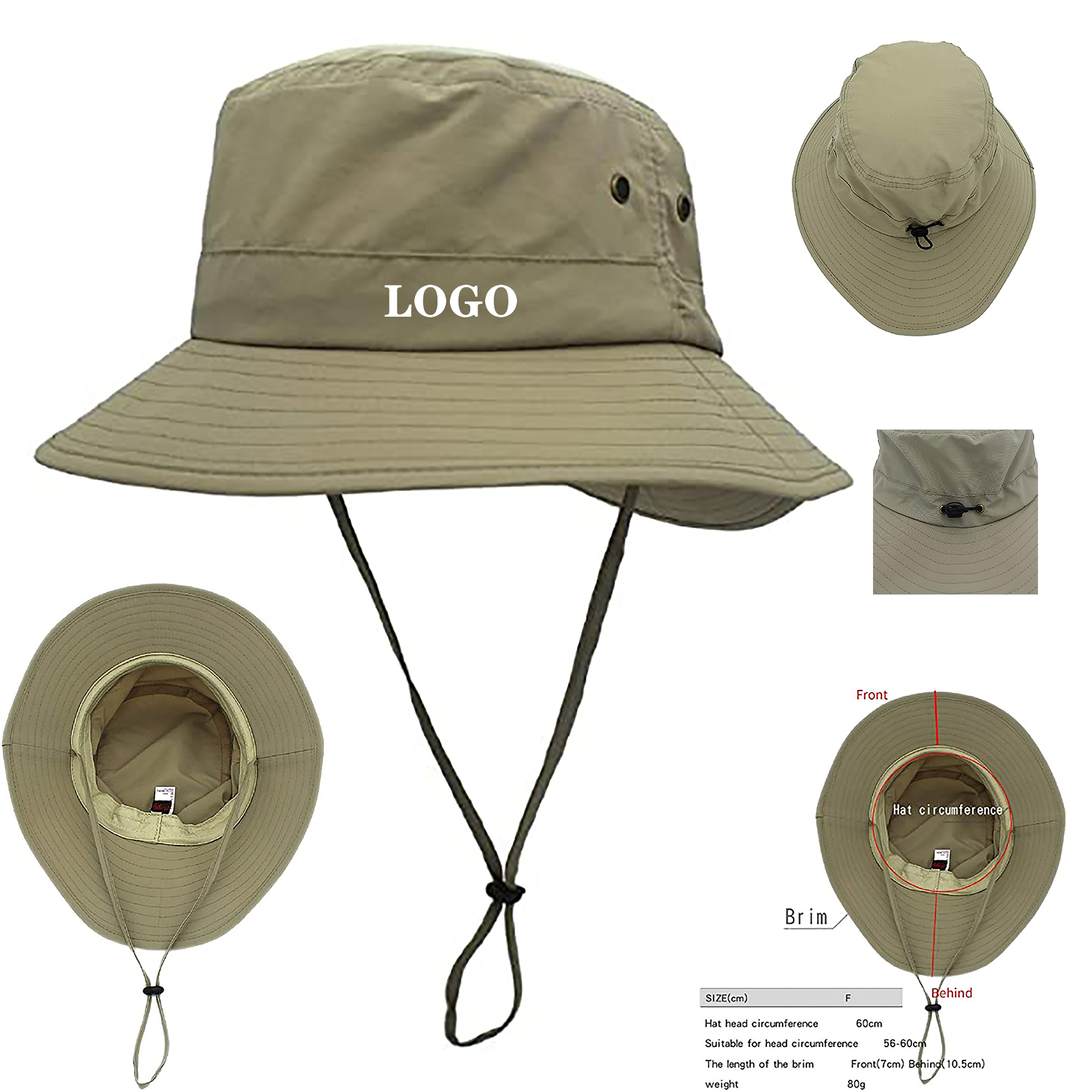 MOQ 50Pcs Fisherman Bucket Hat With String Unisex 3