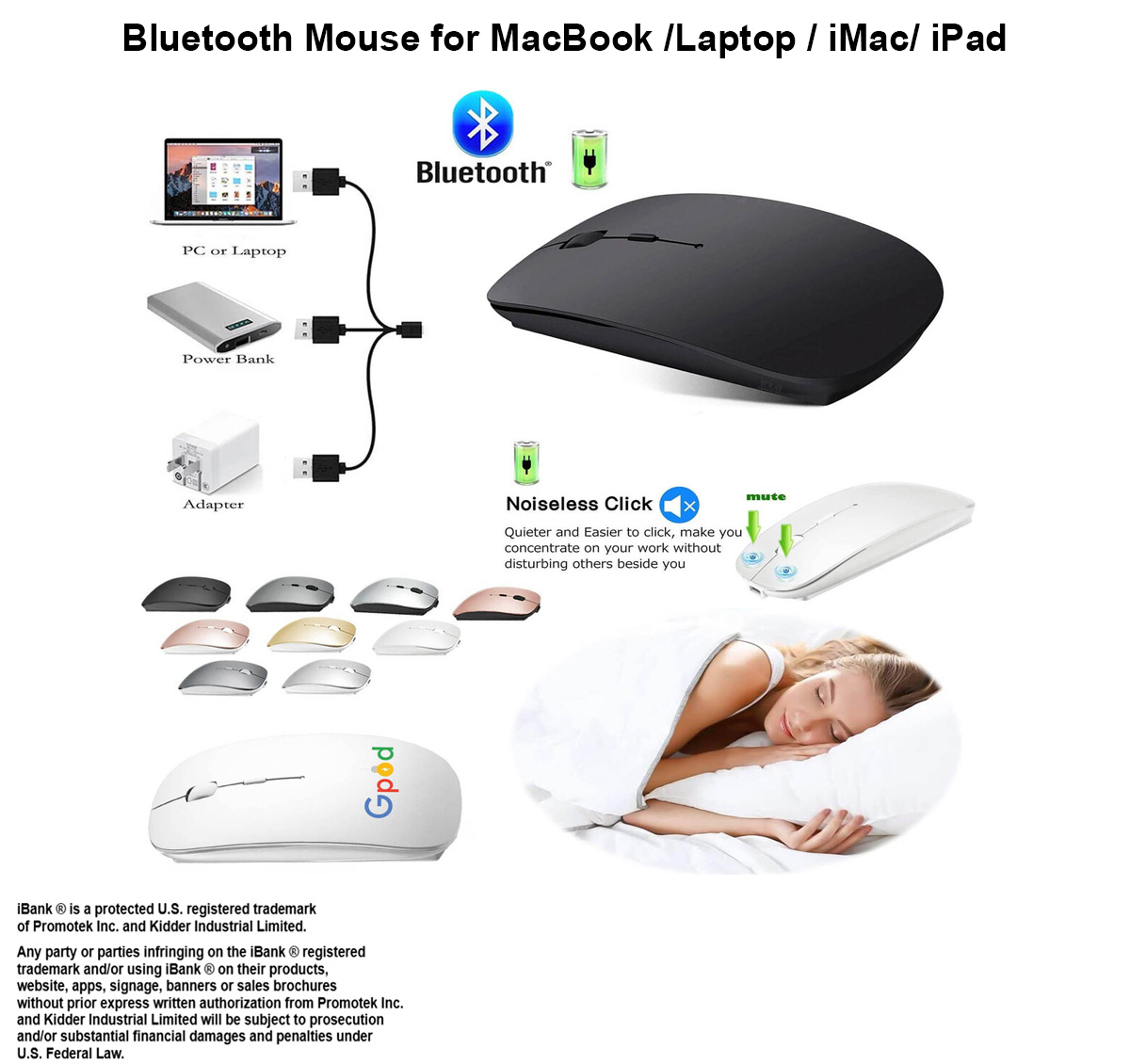 iBank ® Ultra-Thin Bluetooth Mouse, Comfortable and Lightweight 2
