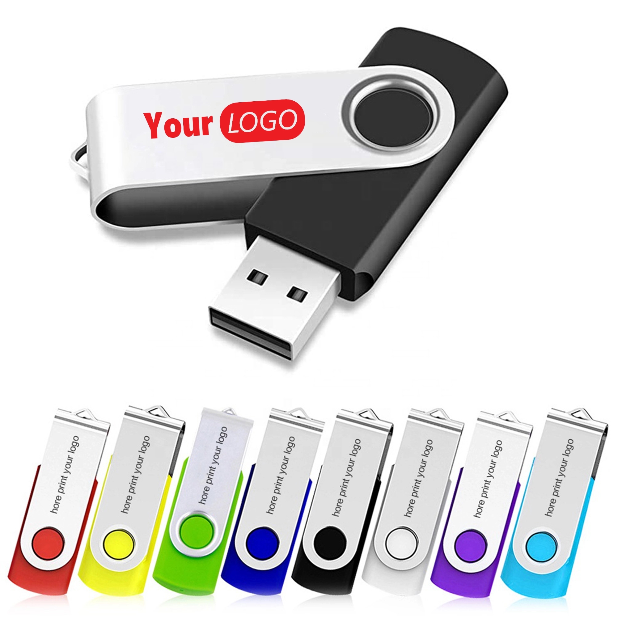 8GB Plastic And Metal Swivel USB Stick