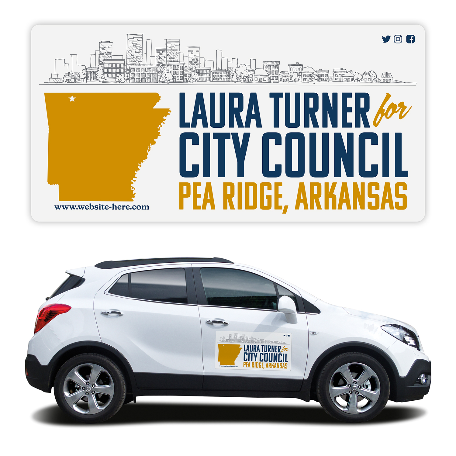 Political Magnetic Car/Truck/Auto/Vehicle Signs - 24x12 Round Corners 2