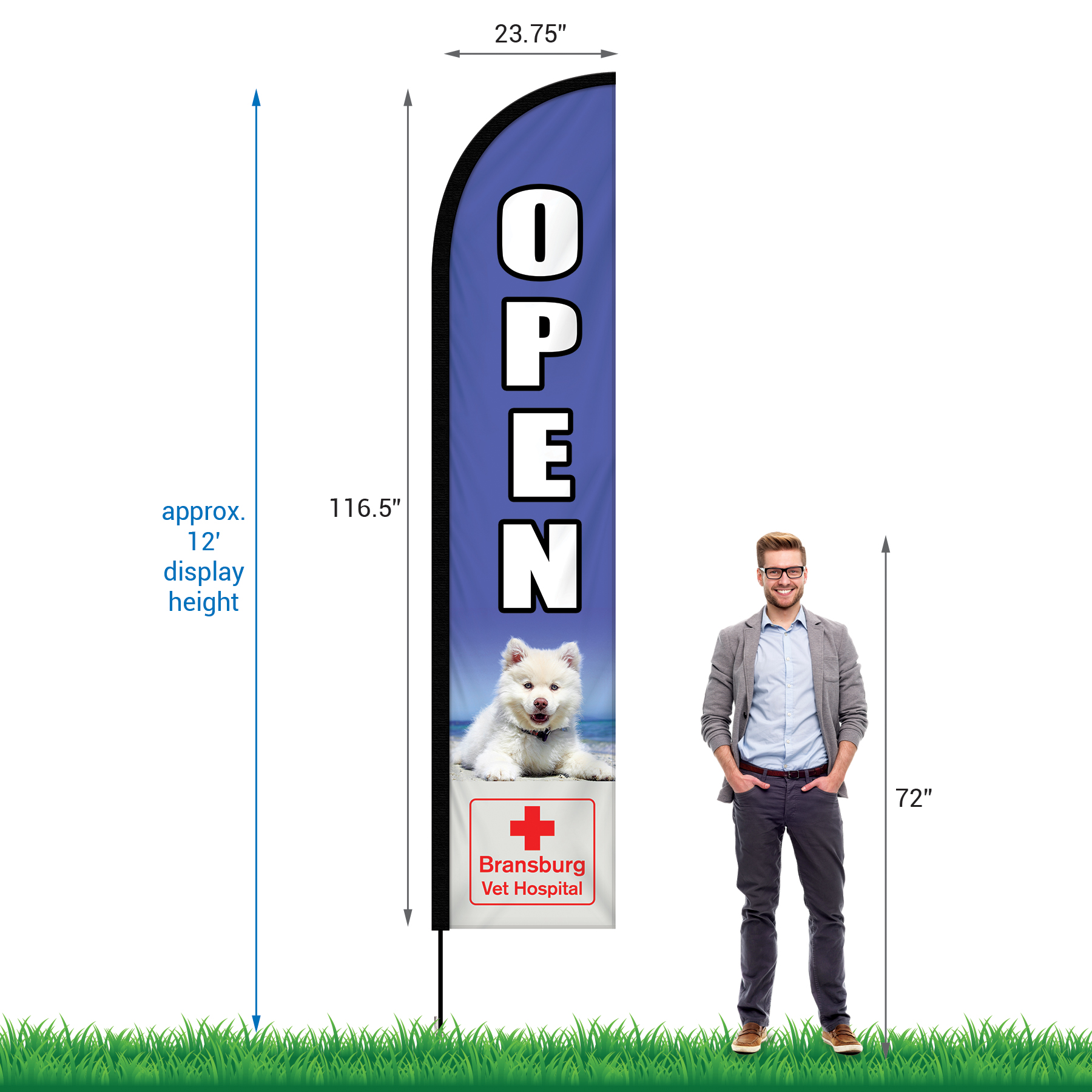 10' Single Reverse Portable Half Drop Banner w/Hardware Set 3