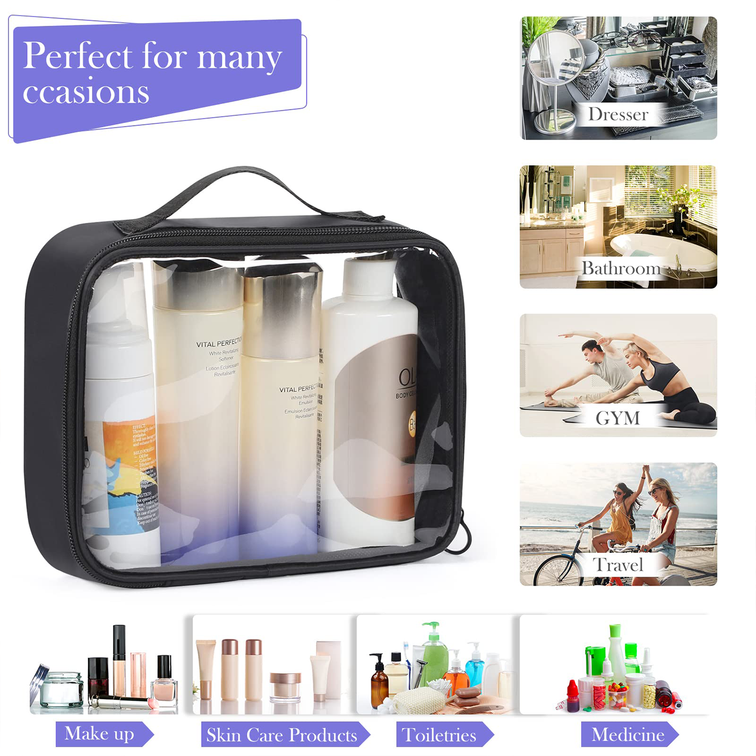 Clear Travel Liquids Toiletries Bag 3