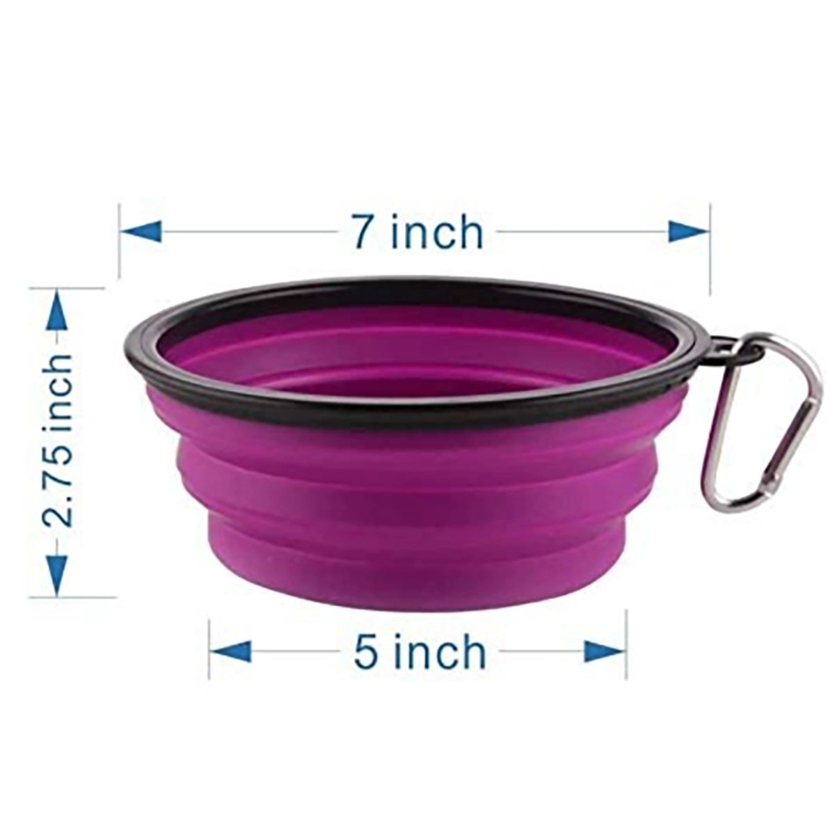 34Oz Pet Folding Bowl With Carabiner Clip 6