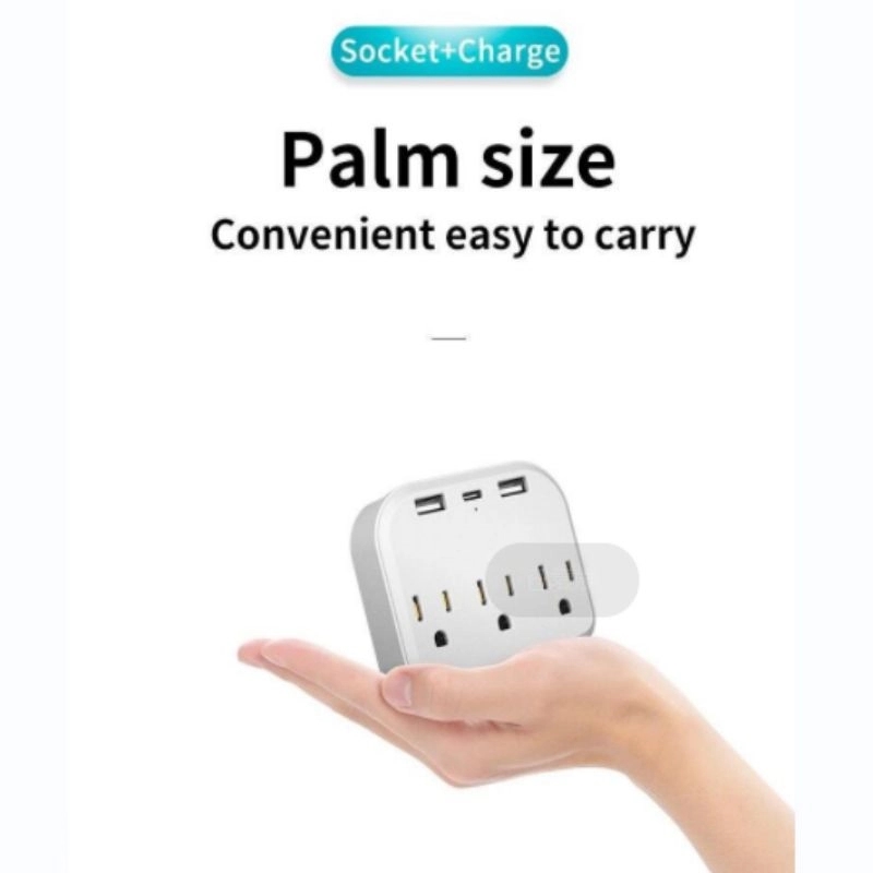 3-Outlet Extender with 3 Usb Power Strip 10