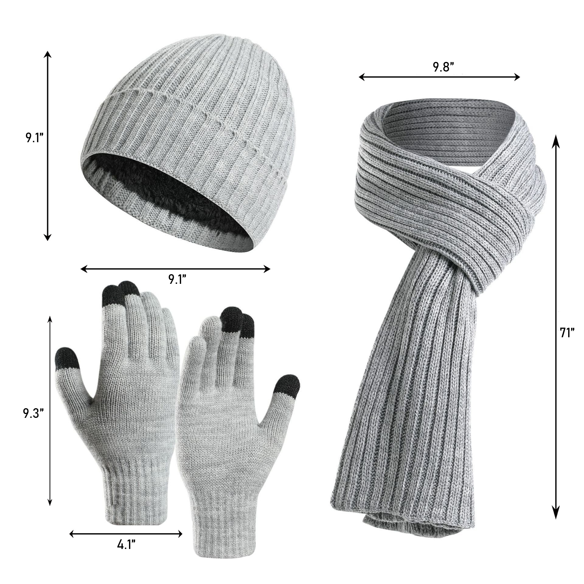 Winter Warmth Gift Set (Hat, Scarf, and Touchscreen Gloves) 2