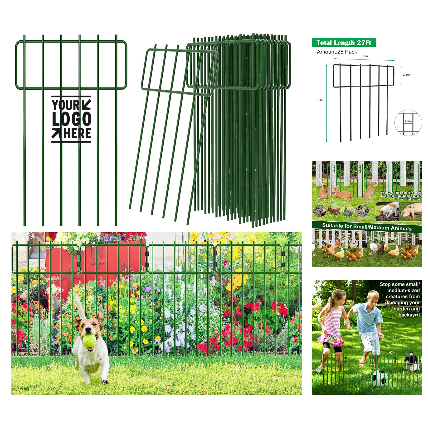 10 Pack Animal Barrier No Dig Decorative Rustproof Metal Wire Garden Fence Border 1