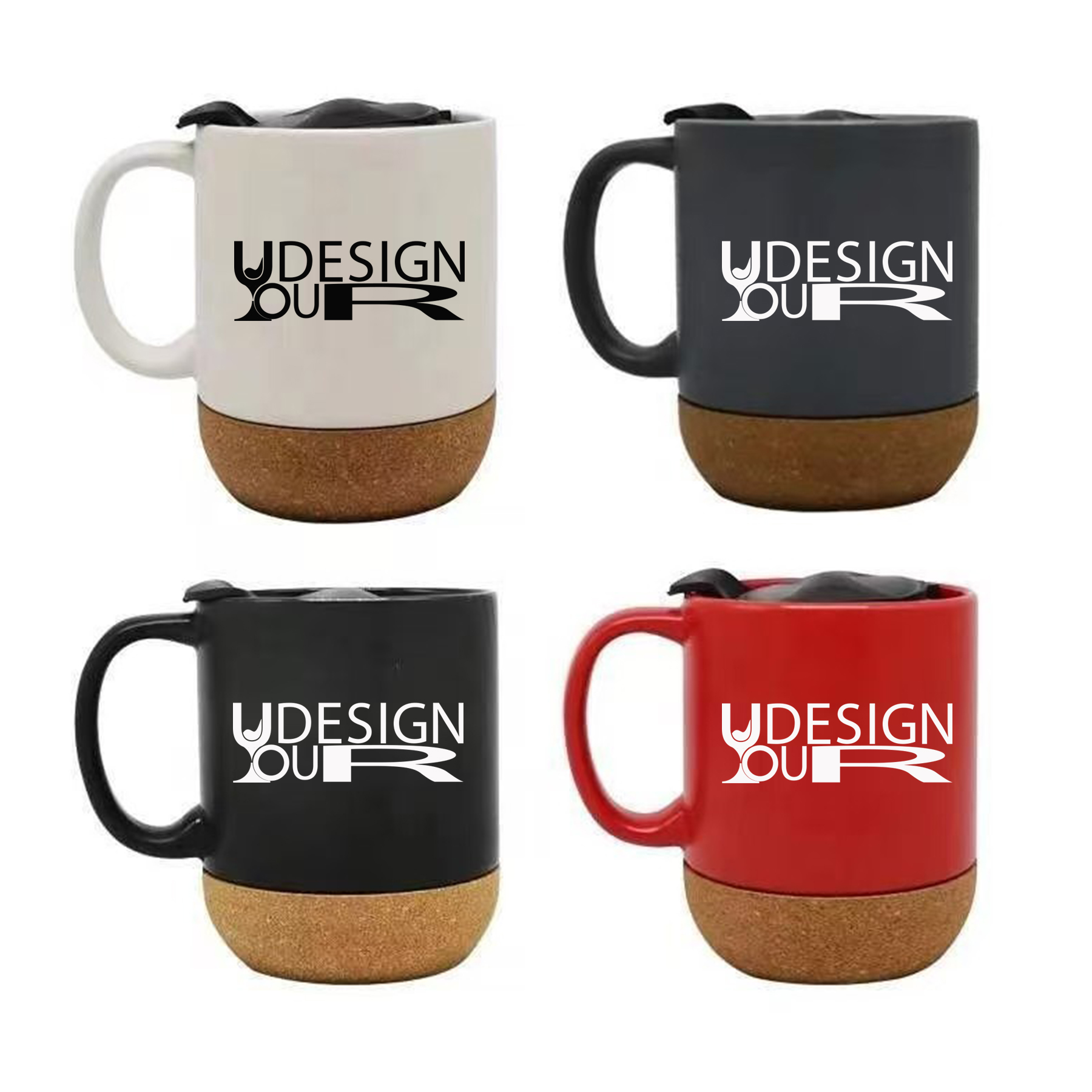 12 Oz Coffee Cup with Cork Bottom Lid 2