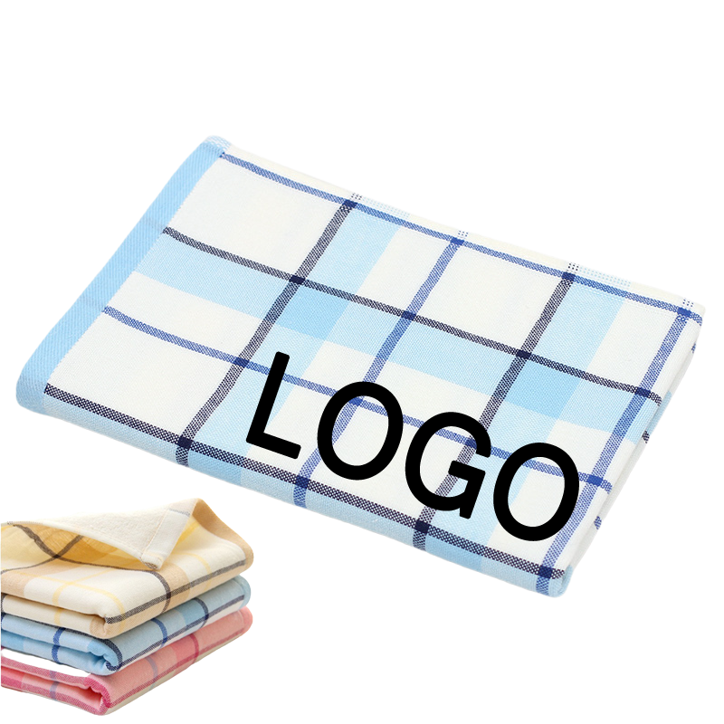 Custom Gift 100% Cotton Soft Plaid Hand & Face Towel 8