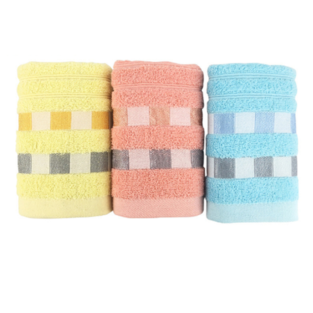 Gift Cotton Hand Towel With Plaid Pattern Border 3
