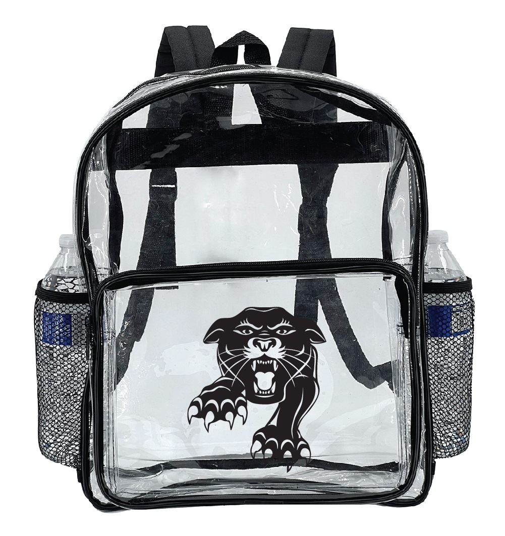 Clear Backpack with Two Sides Mesh Pocket 2