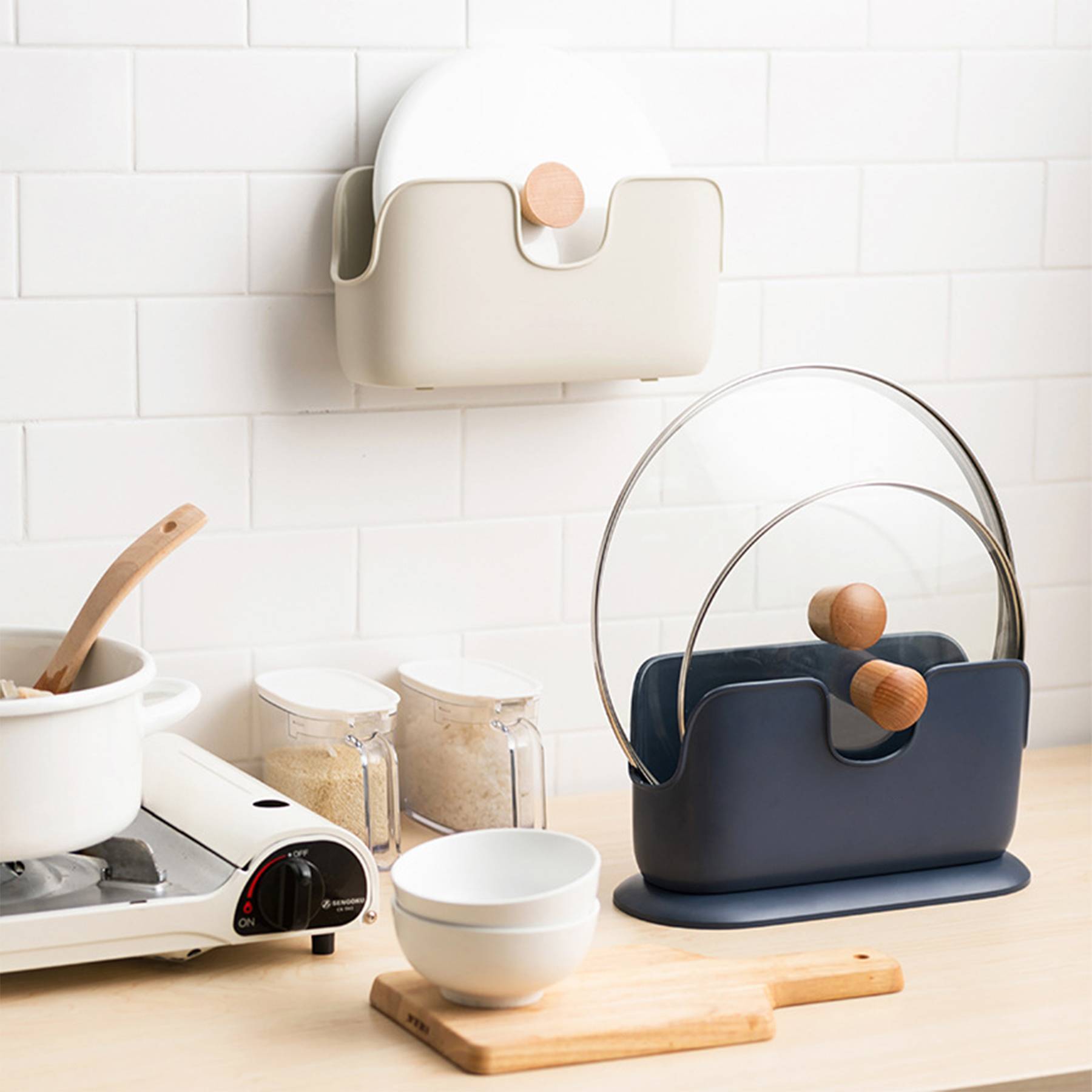 Abs Wall-mounted cutting board storage rack 6