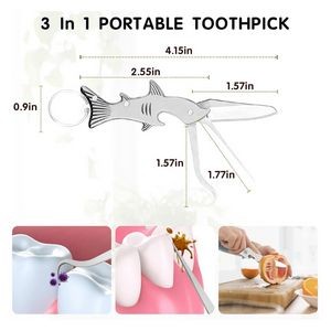 Sleek Elliptical Shape Metal Dental Toothpick Tool With Carabiner 10