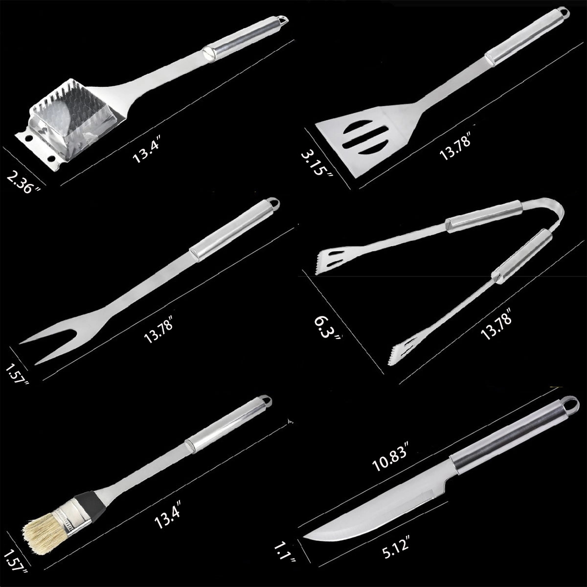 Bbq Stainless Steel Grilling 6 Pcs Set 3