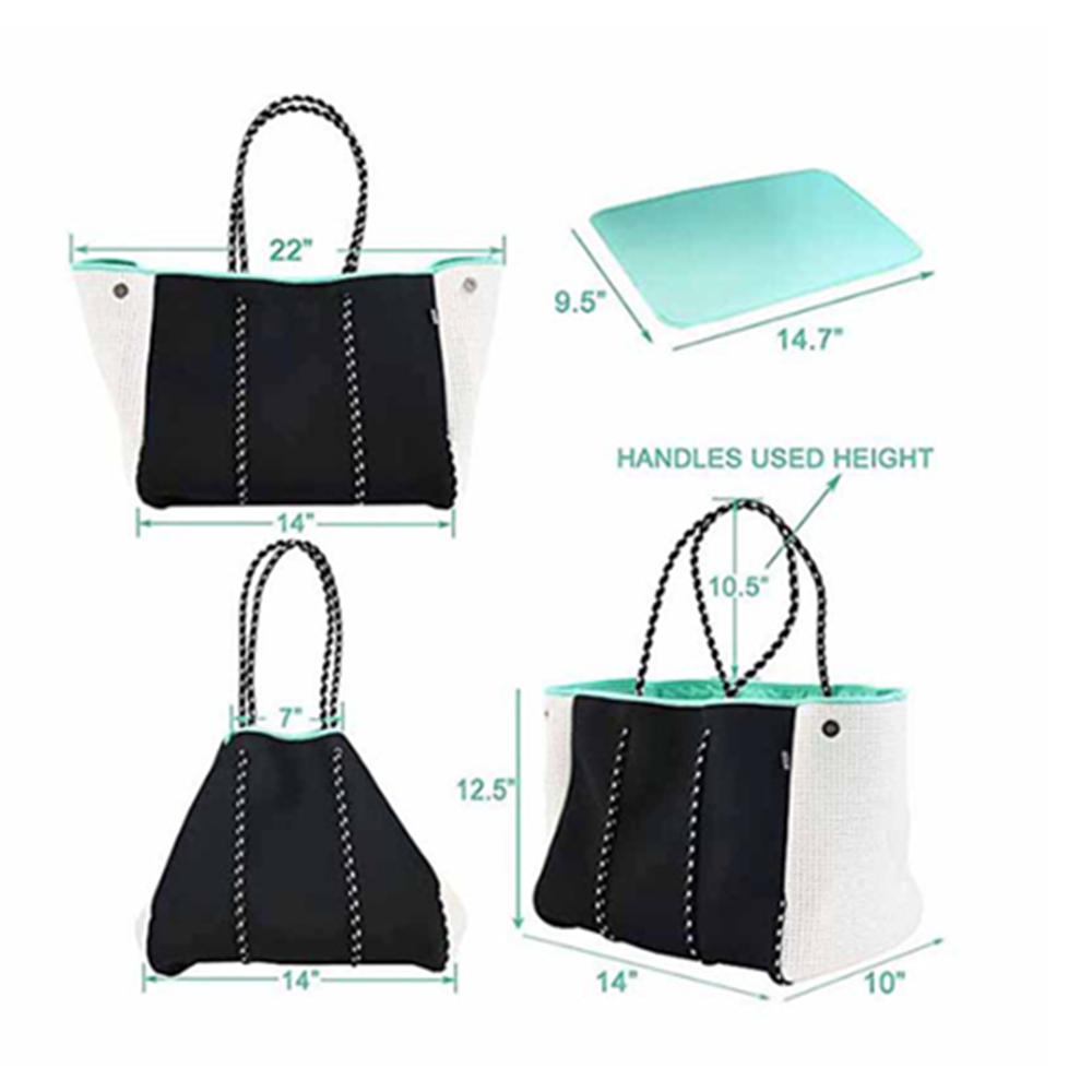Neoprene Beach Tote Bag With Inner Mini Bag 2