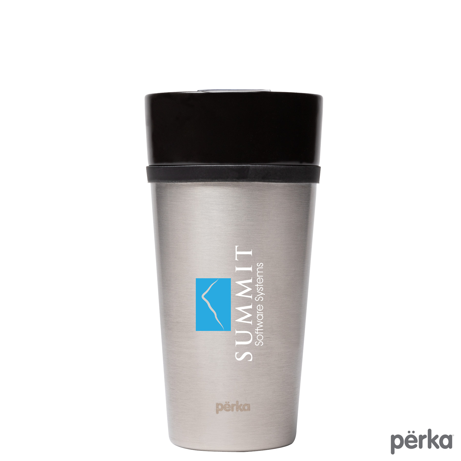 Perka® Linden 14 oz. Double Wall Ceramic Tumbler w/  Stainless Steel Outer 20