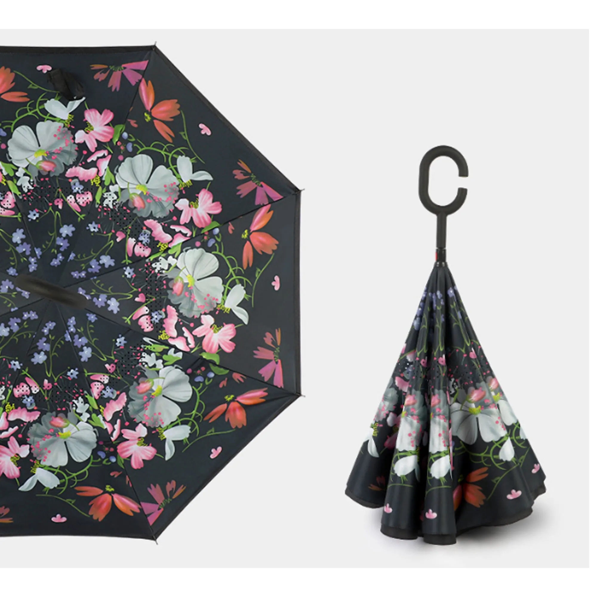 Double Layer Inverted Umbrella With C-Shaped Handle 9