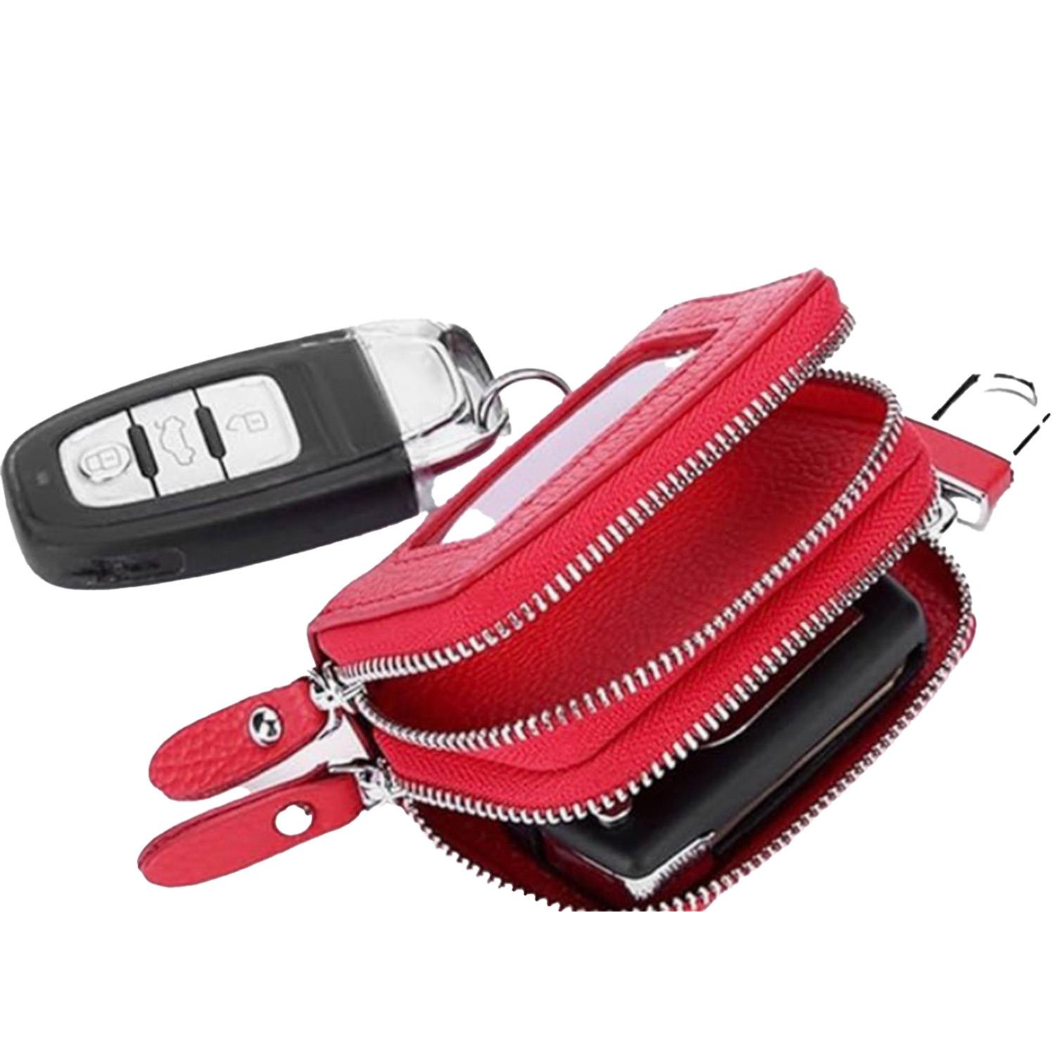 Durable car key bag w/ double zippers 12
