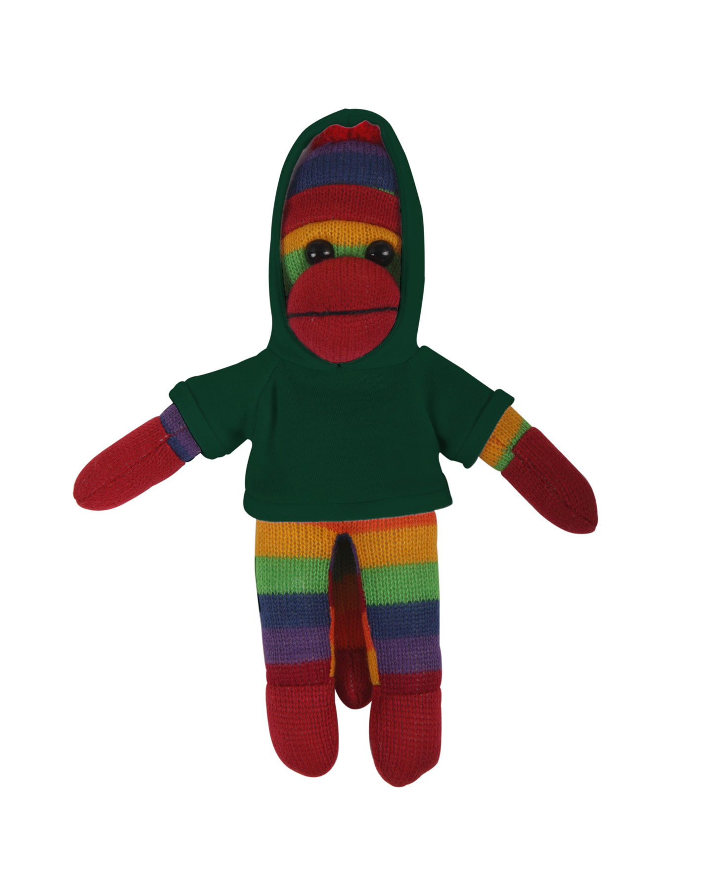 soft plush Rainbow Sock Monkey with hoodie 14