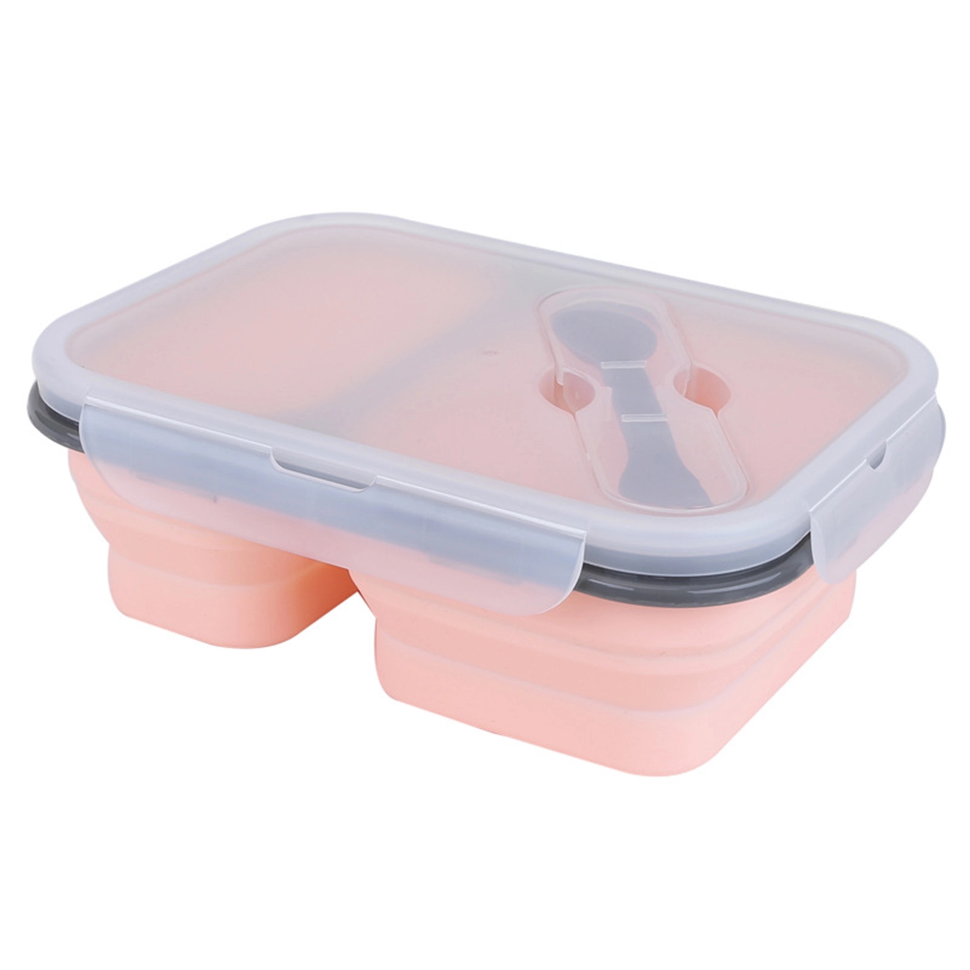 Folding Silicone Food Container With Fork 2