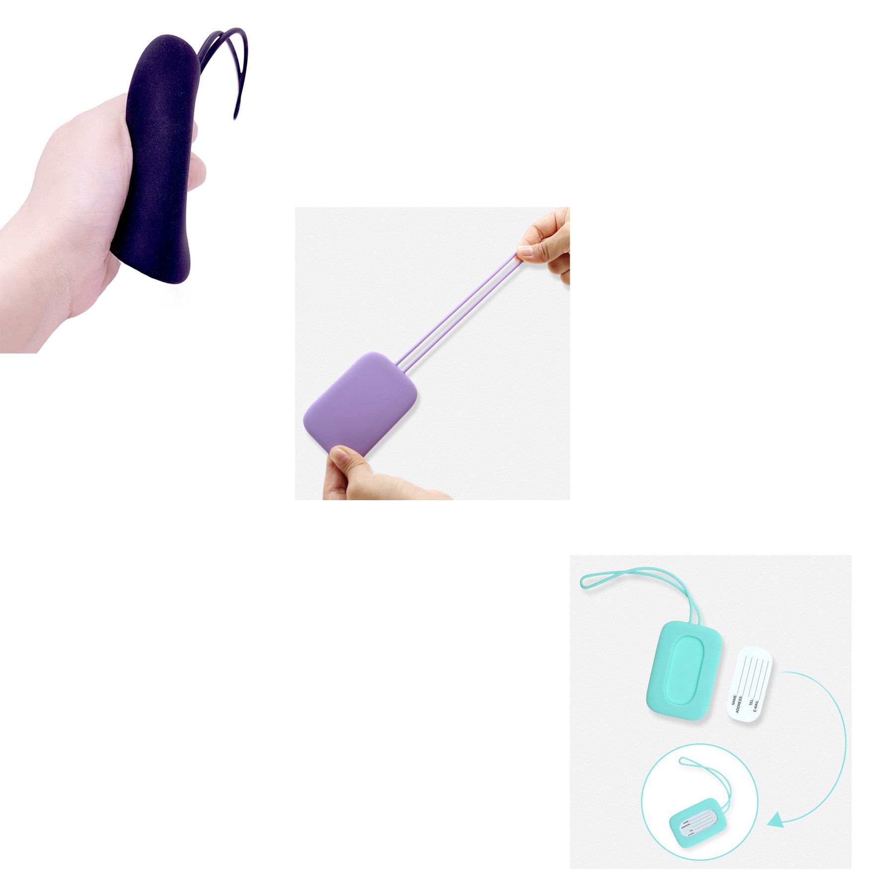 Drop Proof Waterproof Silicone Luggage Tag With Sling 3