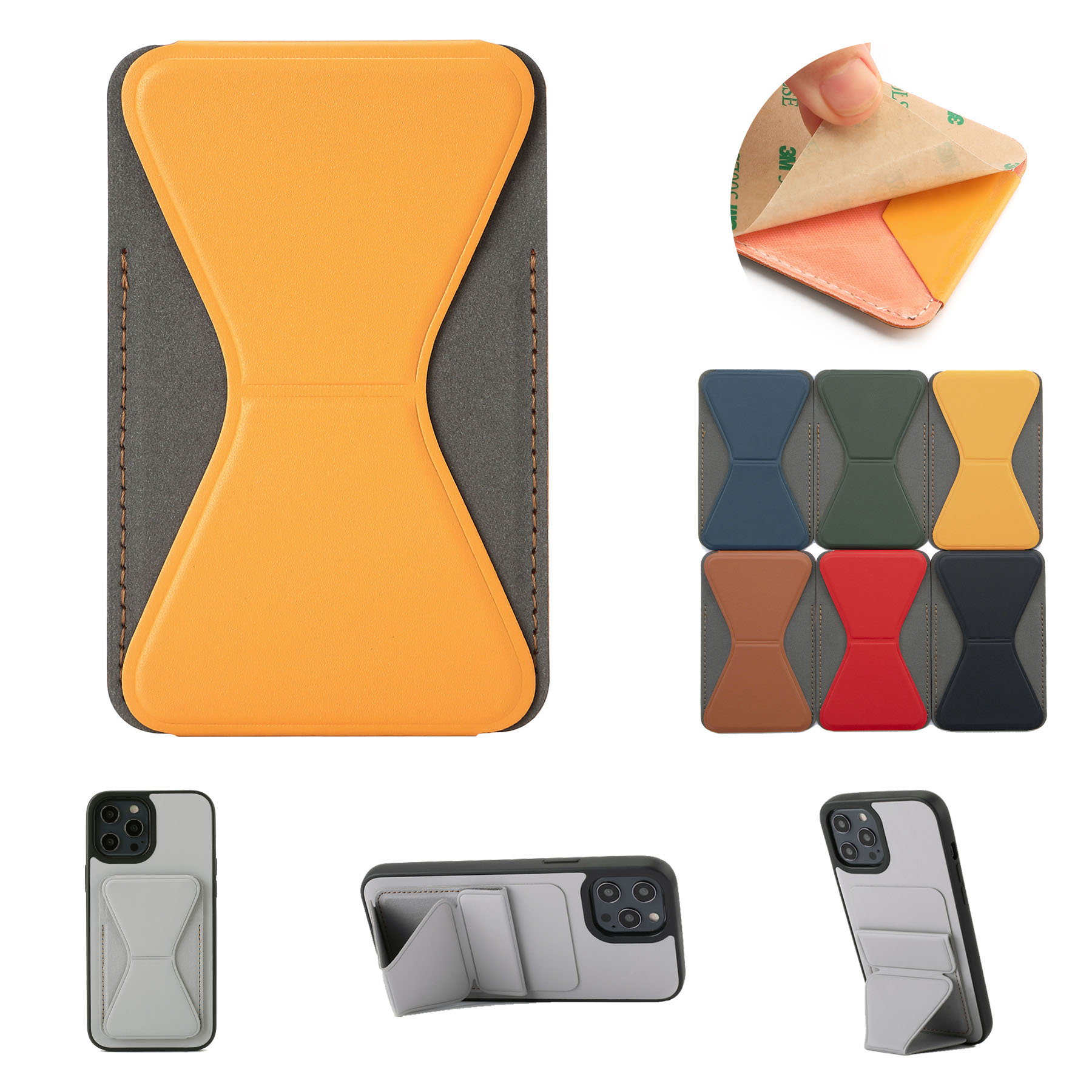 PU Leather Card Holder Phone Stand 1