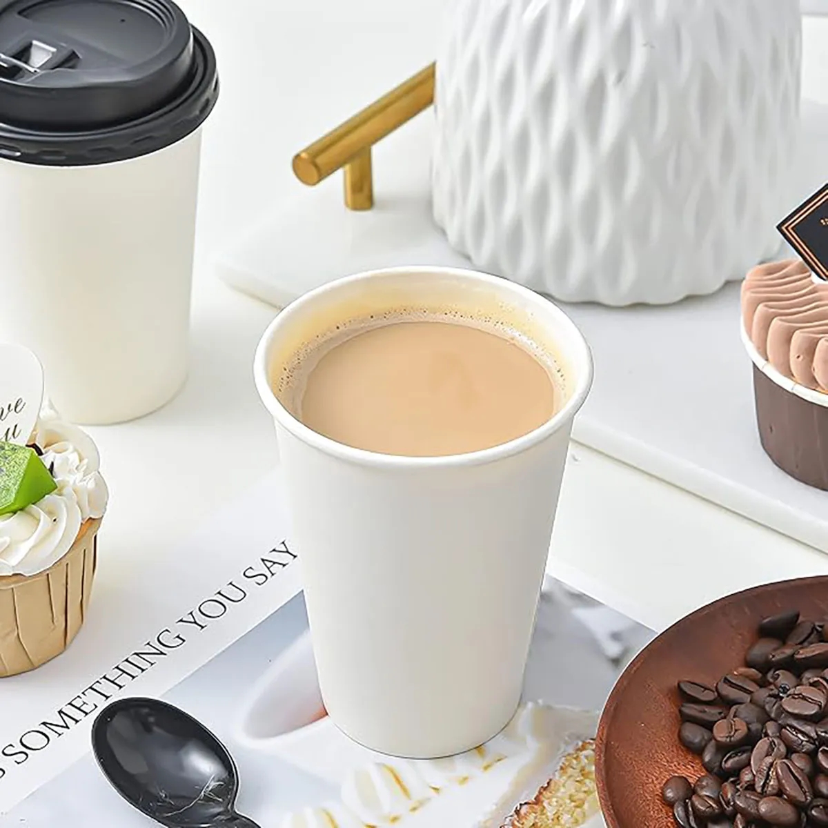 12oz. Reusable Coffee Mug With Lid Travel Plastic Cup 6
