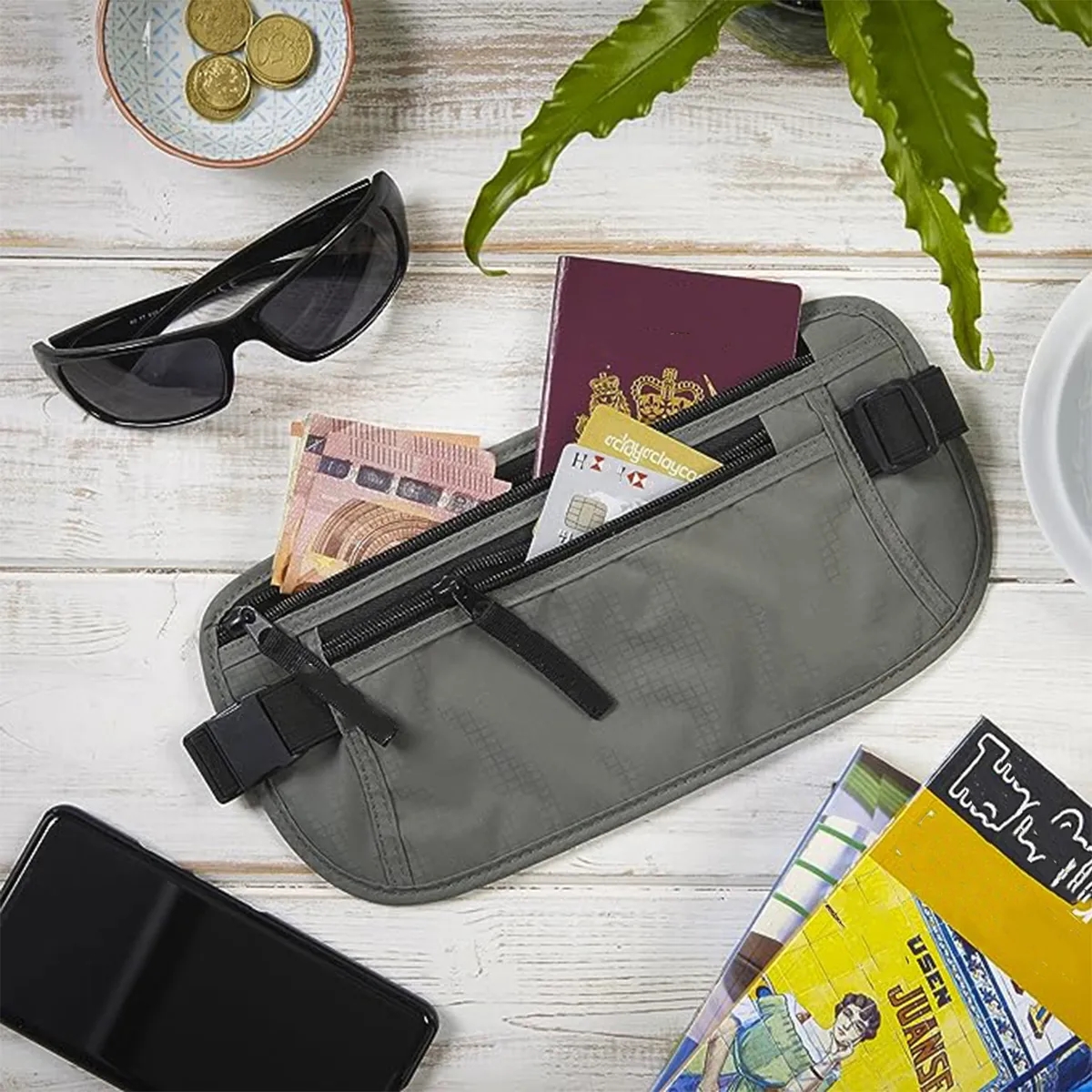 Personlized Slim RFID Blocking Travel Pouch Passport Holder 3