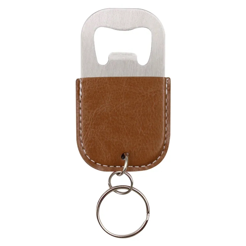 3.15 Inch PU Leather Keychain Bottle Opener Practical Outdoor 1