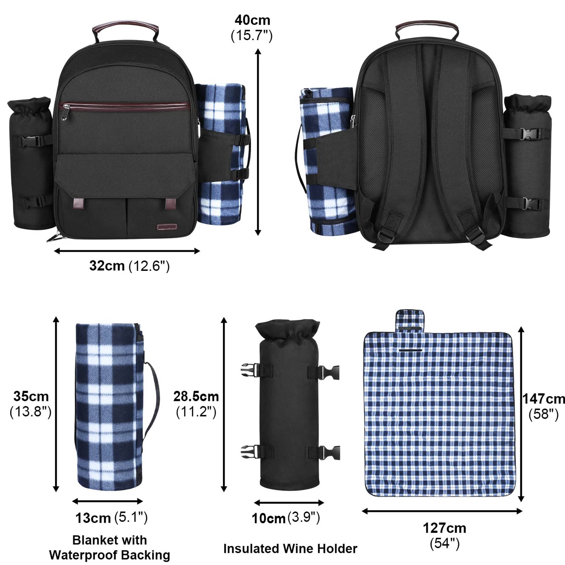 Oxford 4 Person Insulated Cooler Wine Pouch Picnic Lunch bag 3