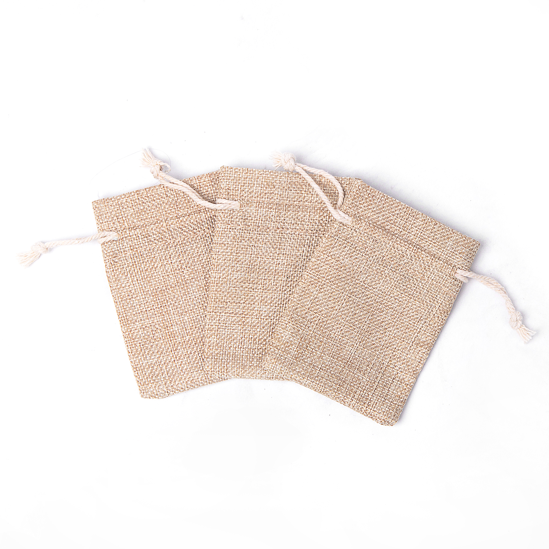 2 3/4" X 3 7/8" Burlap Drawstring Bag 4