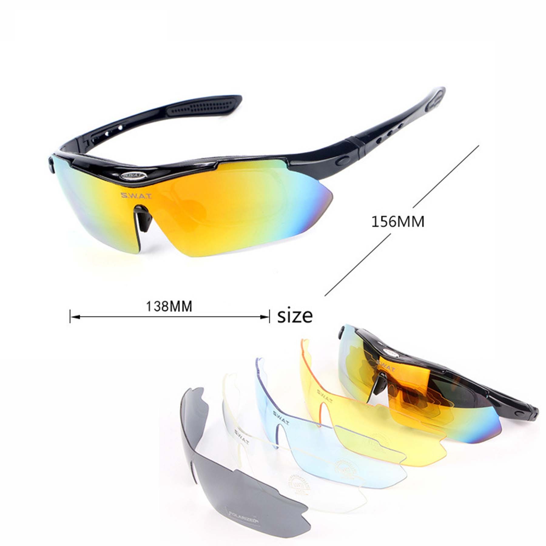 Polarized 5 Lens Cycling Sunglasses 2