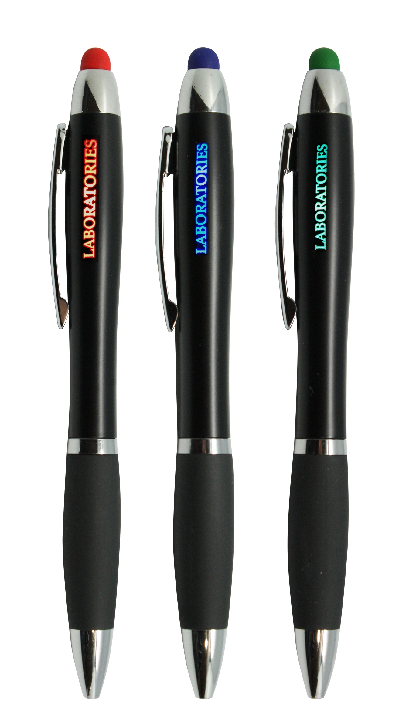 Curvy Plastic Stylus Pen w/Light UP Engraving 10