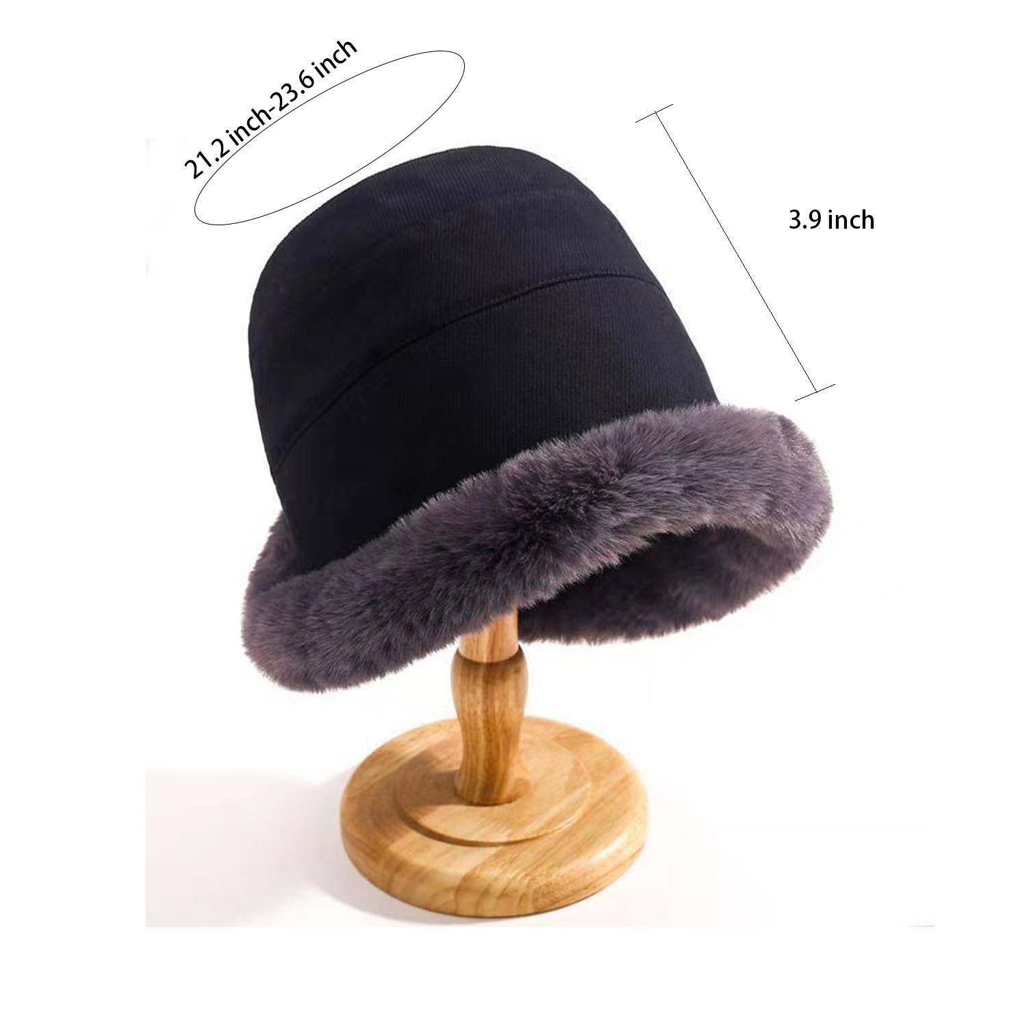 Corduroy plush warm fisherman cap 2