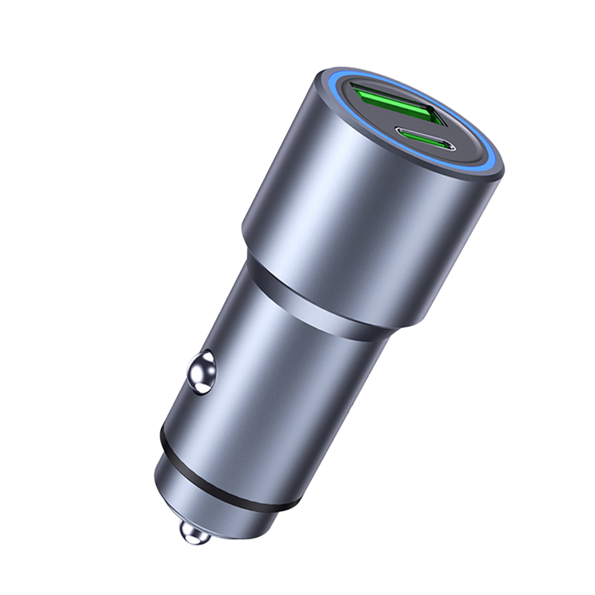 New Car Charger PD QC3.0 USB Super Fast Charging Aluminum Alloy Cigarette Lighter with LED Light 1