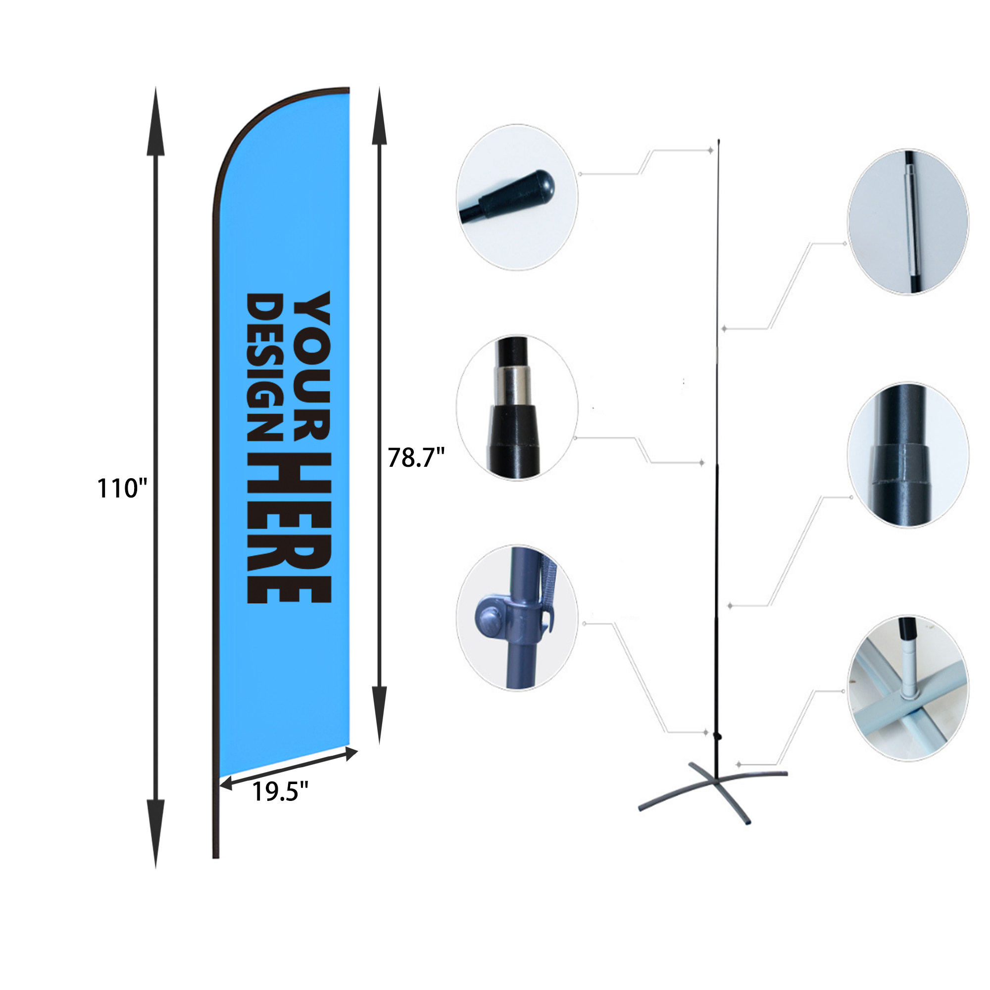 Windproof 9 FT Feather Flag 1