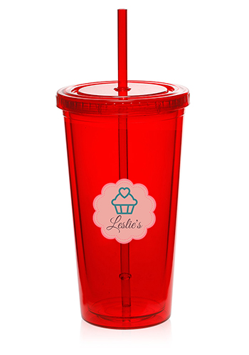 20 oz. Double Wall Acrylic Tumblers With Straws 13