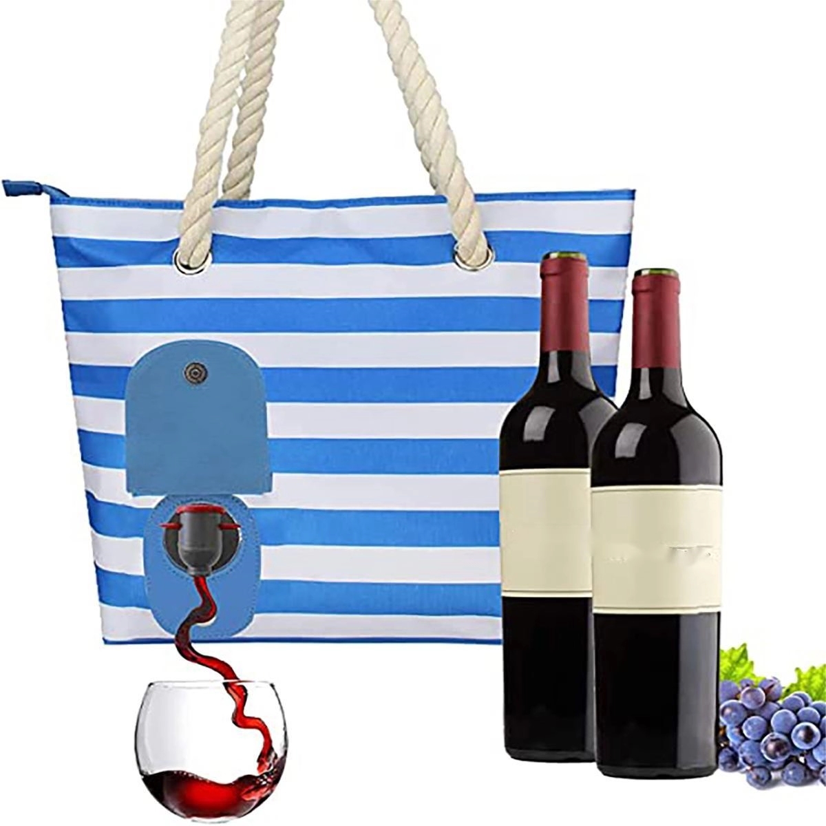 Beach Wine Purse With Hidden Insulated Compartment 9