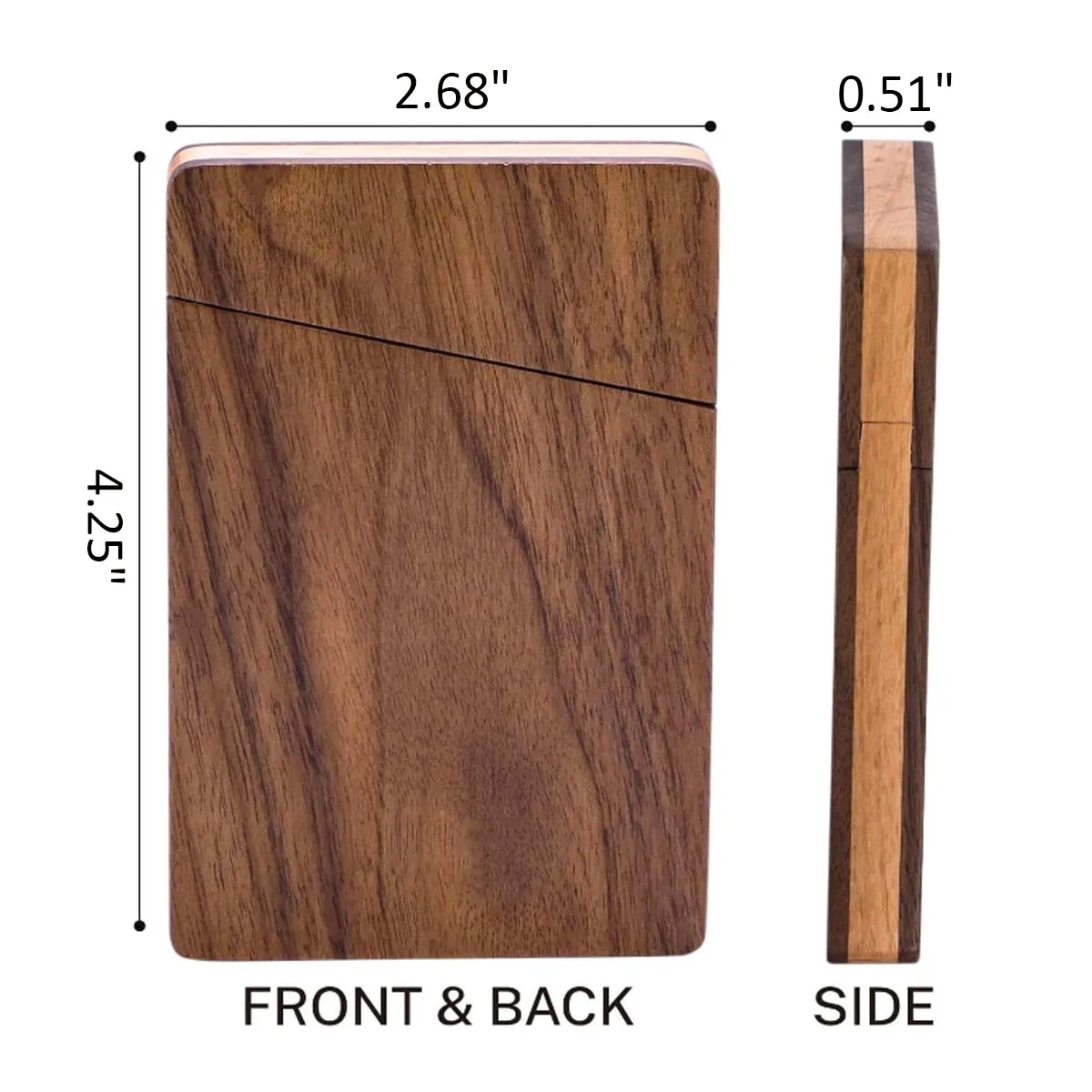 Portable Slim Durable Walnut Wood Business Cards Case Holder 2