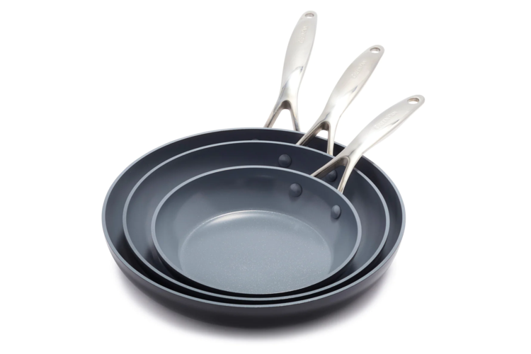 GreenPan Valencia Pro Ceramic Non Stick 8, 9.5, and 11-inch Frypan Set 1