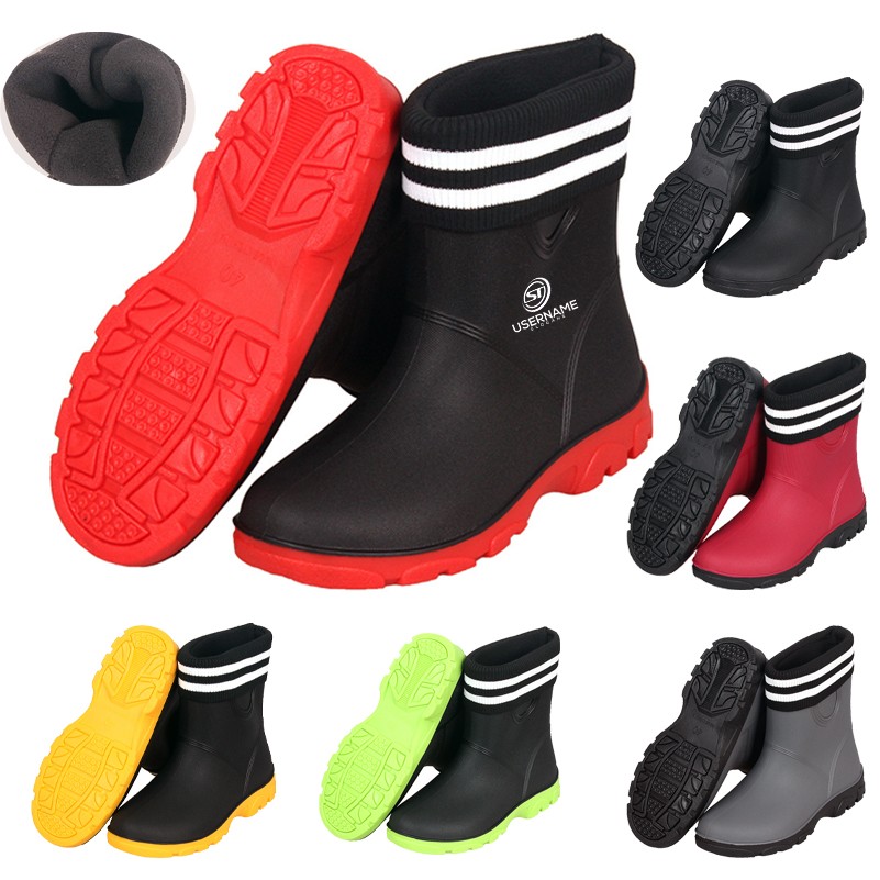 Winter Rain Boots for Women Waterproof Garden Shoes Men Anti Slip Rubber Ankle Boots 2