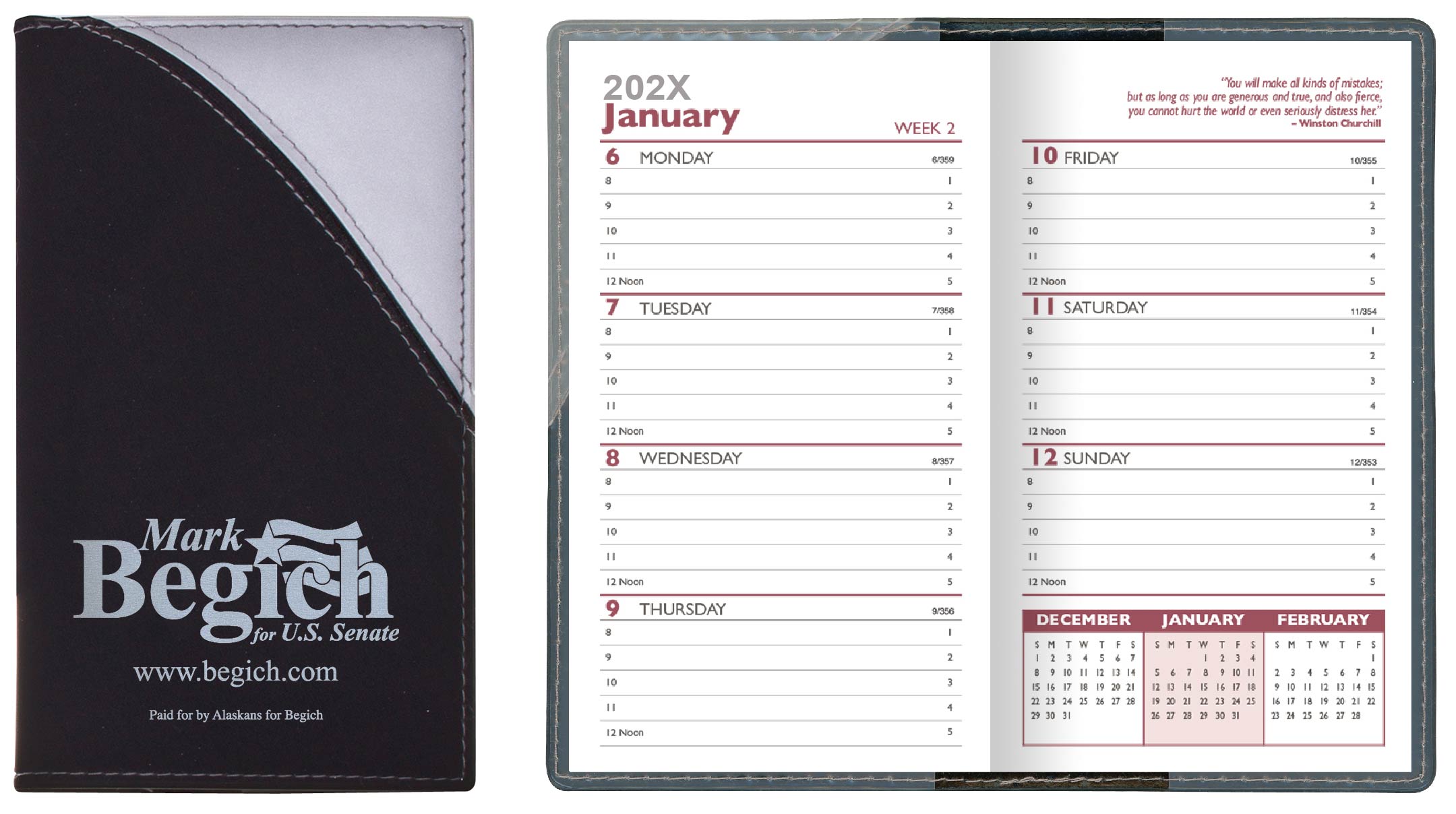 2 Tone Vinyl Designer Series Barcelona Planner - Weekly 2 Color Insert w/ Map 1