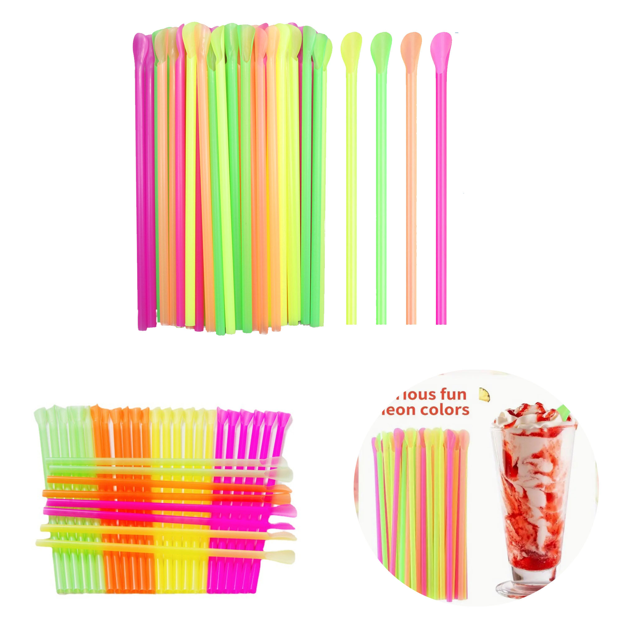 Premium Food-Grade Spoon Straws ?C 2.36??7.87", Bulk 100-Pack 4