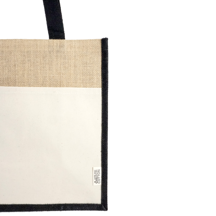 Miami Recycled Cotton Front Pocket Jute Tote, custom tote bag with logo imprint 5