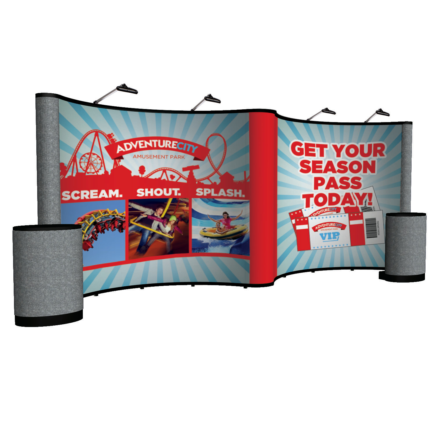 20' Gullwing Show 'N Rise Floor Display Kit (Mural with Fabric Ends) 4