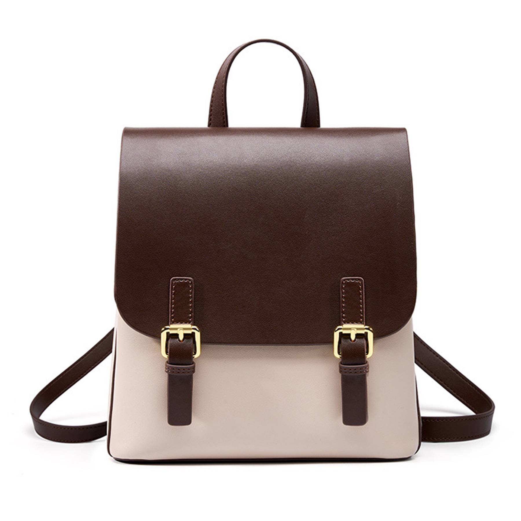Genuine Leather Large capacity simple backpack for women 3