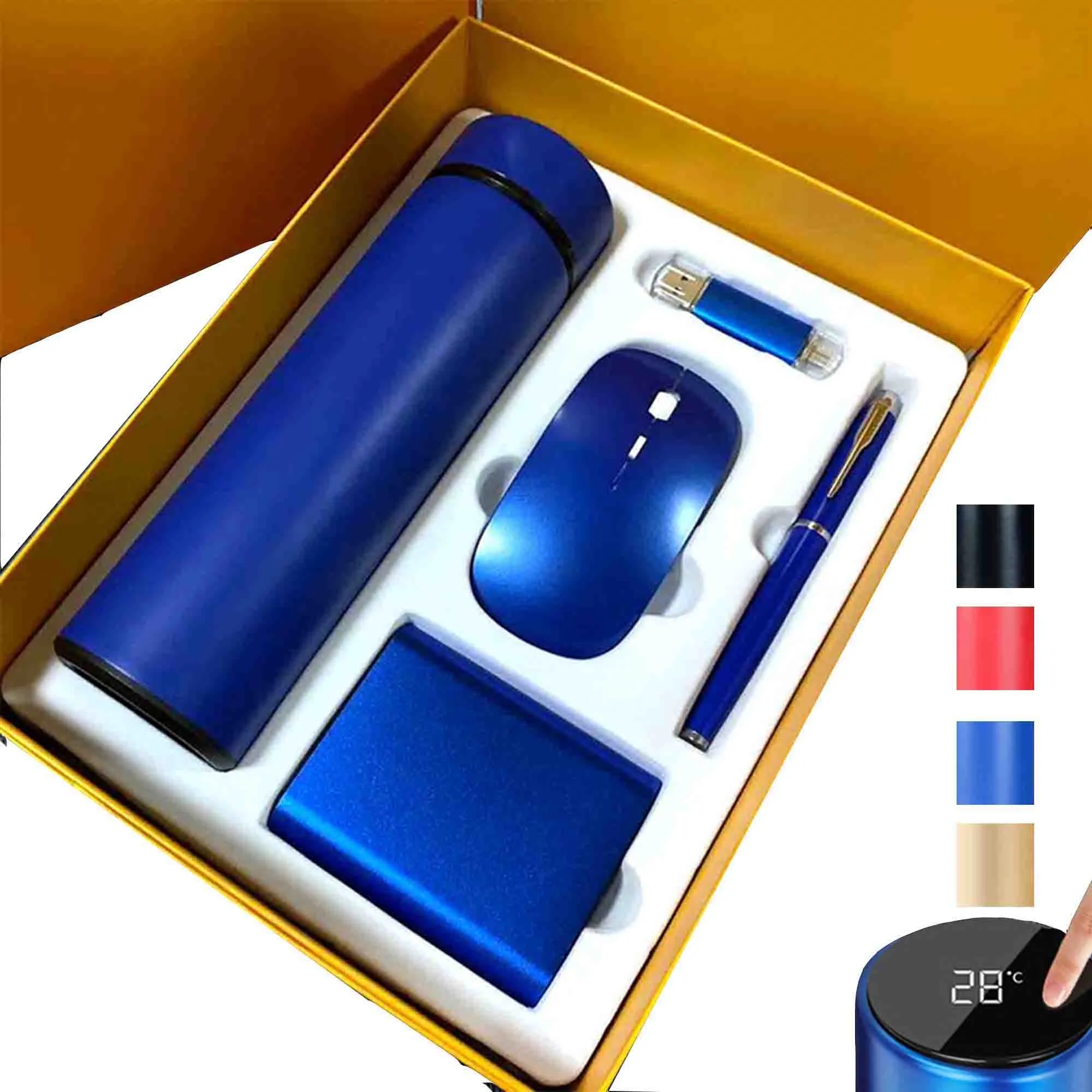 Gift Set Thermos Cup Mouse Pen Power Bank Usb Flash Drive 2