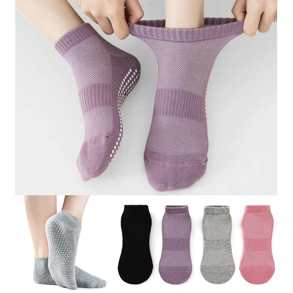 Anti Slip Fitness Trainer Grip Sports Pilates Yoga Trampoline Socks 4
