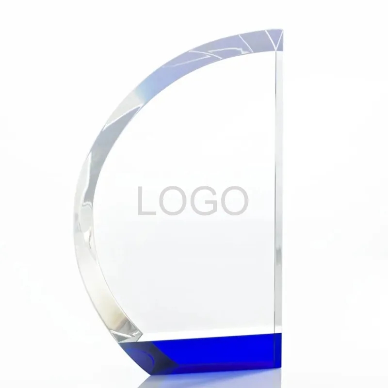 Royal Blue Sail Accent Crystal Trophy 5