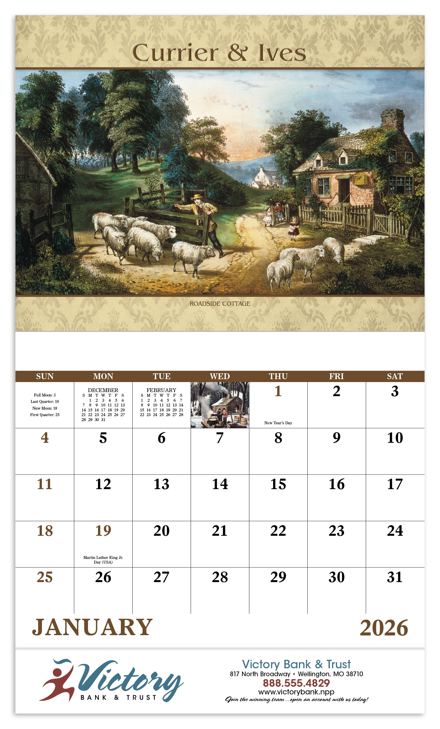 Good Value™ Currier & Ives - Stapled Calendar 5