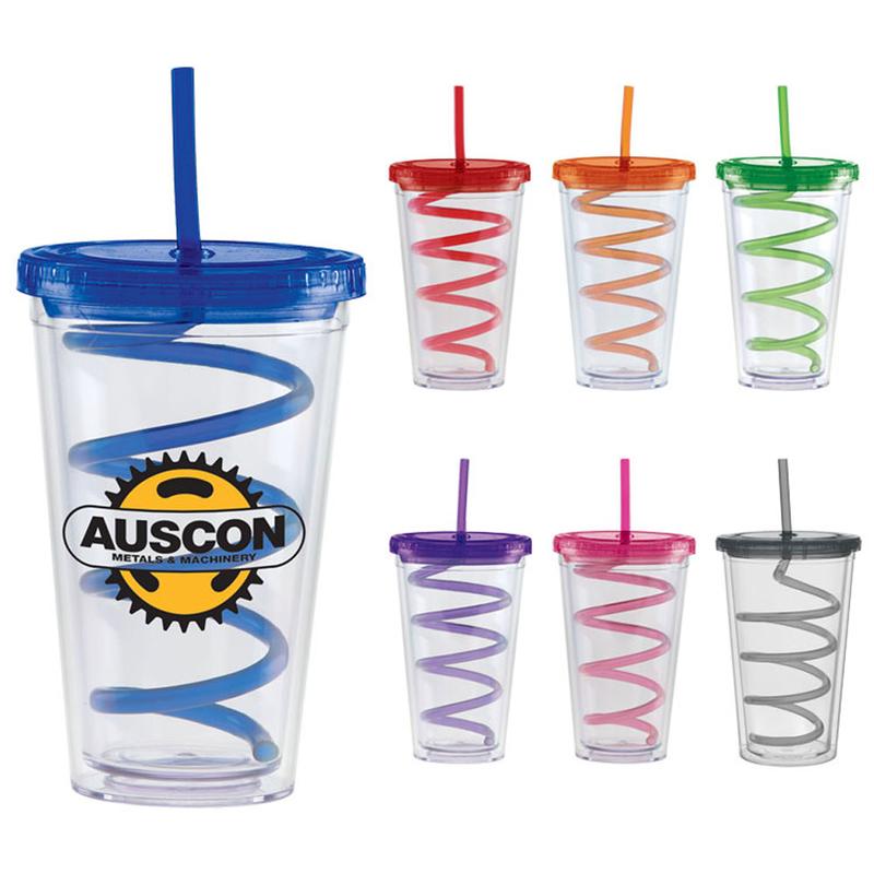 Carnival Cups Colored Curly Straw, Color Lid 5
